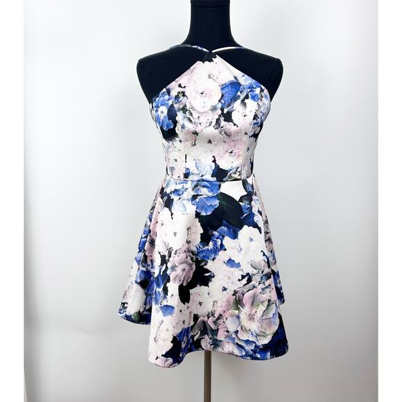 Keepsake The Label Crossroads Floral Abstract Print Halter Mini Womens Size S - Picture 4 of 13